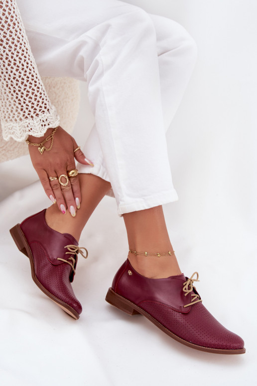 Peau chaussures Féminin Style élégant avec des lacets Zazoo 4238 Bourgogne Peau chaussures Féminin Style élégant avec des lacets Zazoo 4238 Bourgogne