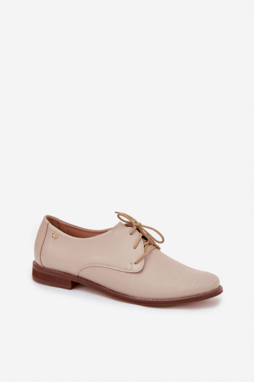 Peau chaussures Féminin Style élégant avec des lacets Zazoo 4238 beige Peau chaussures Féminin Style élégant avec des lacets Zazoo 4238 beige