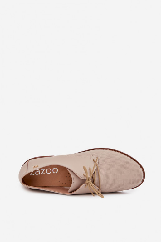 Peau chaussures Féminin Style élégant avec des lacets Zazoo 4238 beige Peau chaussures Féminin Style élégant avec des lacets Zazoo 4238 beige