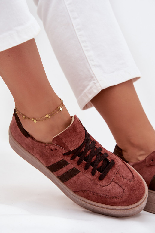 Zazoo N1068S2 Chaussures modèle baskets en daim avec une plateforme marron Zazoo N1068S2 Chaussures modèle baskets en daim avec une plateforme marron