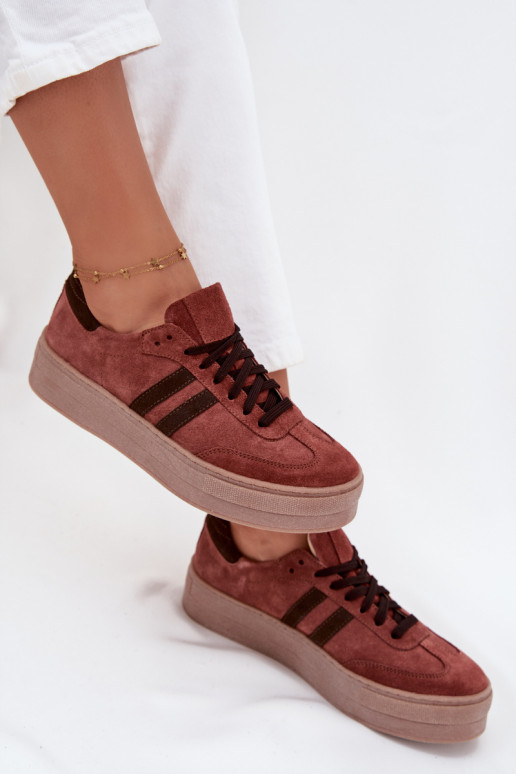 Zazoo N1068S2 Chaussures modèle baskets en daim avec une plateforme marron Zazoo N1068S2 Chaussures modèle baskets en daim avec une plateforme marron