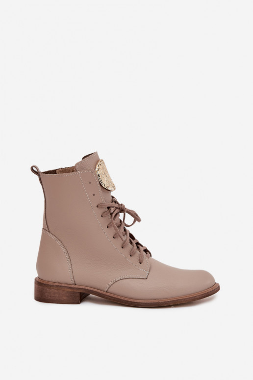 Peau Bottes pour femmes avec des talons larges Ze couleur doréem Detalem Zazoo 3084 beige Peau Bottes pour femmes avec des talons larges Ze couleur doréem Detalem Zazoo 3084 beige
