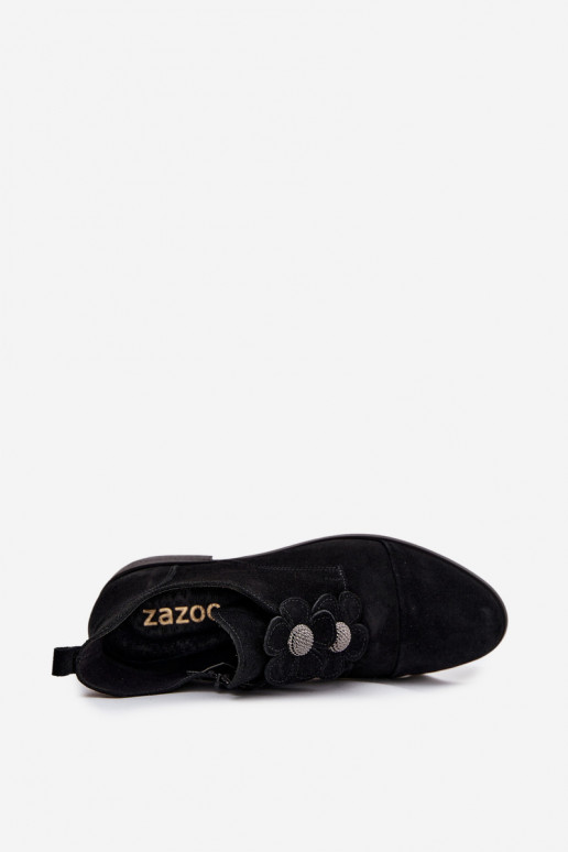 en daim chaussures Féminin Avec des décorationsi avec des motifs florauxkami Zazoo 3080 couleur noire en daim chaussures Féminin Avec des décorationsi avec des motifs florauxkami Zazoo 3080 couleur noire