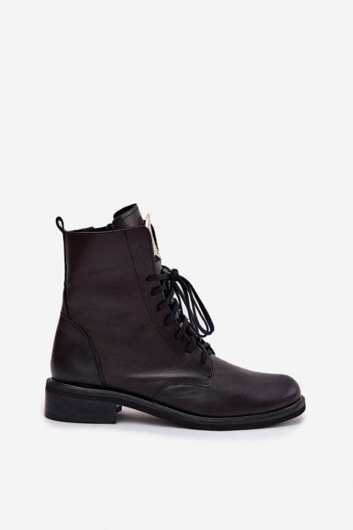 Peau Bottes pour femmes avec des talons larges Ze couleur doréem Detalem Zazoo 3084 couleur noire