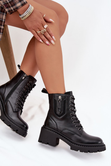 Peau Bottes pour femmes Klocke réchauffer Vinceza 86418 couleur noire