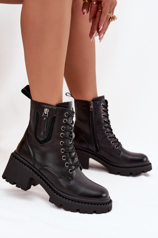 Peau Bottes pour femmes Klocke réchauffer Vinceza 86418 couleur noire