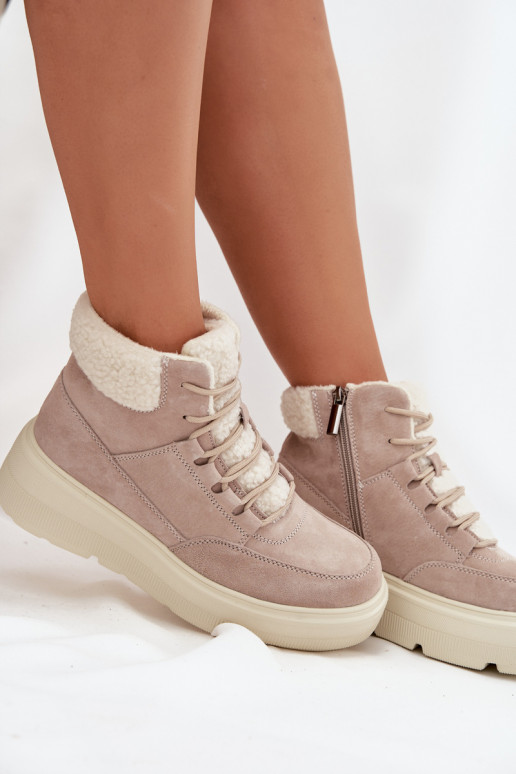 en daim Bottes de neige Féminin avec échauffement avec une plateforme Vinceza 95354 beige en daim Bottes de neige Féminin avec échauffement avec une plateforme Vinceza 95354 beige