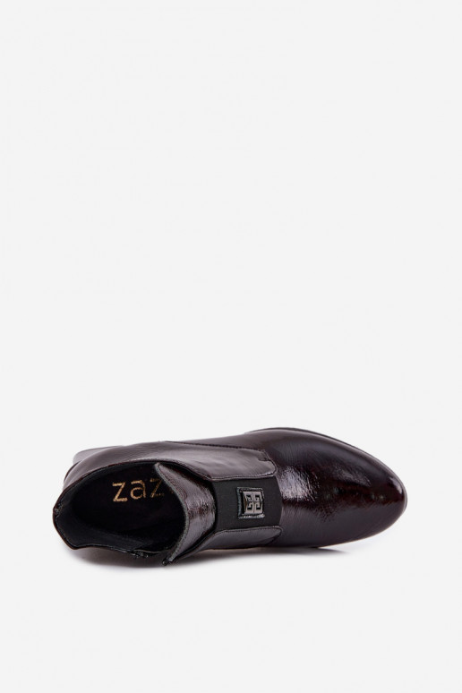 Peau avec effet vernis Bottes Klocke Avec des décorations Detalem réchauffer Zazoo 60560 Bourgogne