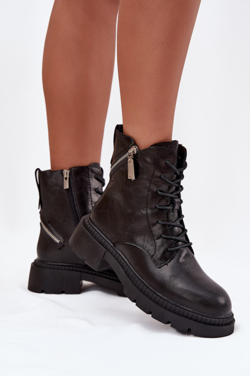 Peau Bottines de travail Féminin réchauffer Big Star SS274452 couleur noire