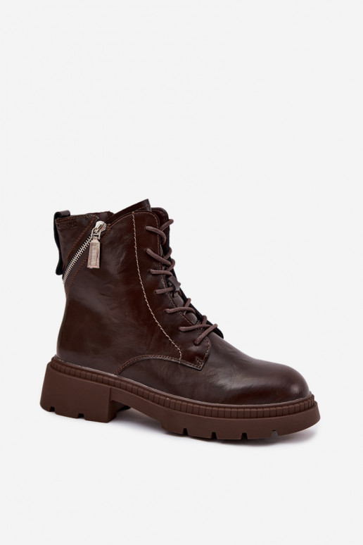 Peau Bottines de travail Féminin réchauffer Big Star SS274453 marron