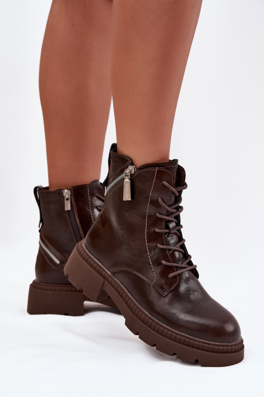 Peau Bottines de travail Féminin réchauffer Big Star SS274453 marron