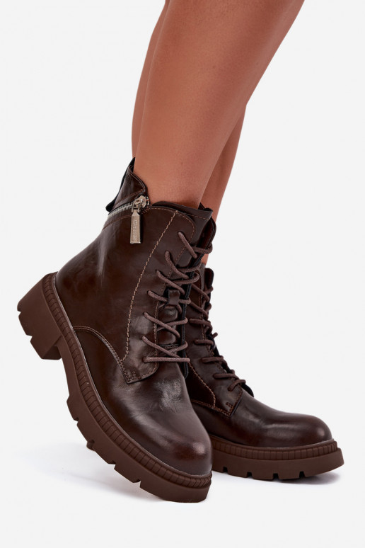 Peau Bottines de travail Féminin réchauffer Big Star SS274453 marron