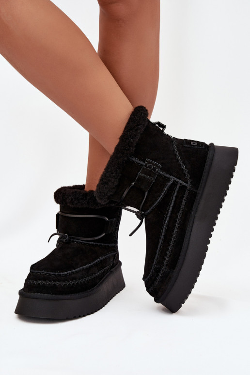 en daim Bottes de neige Féminin Avec des décorationsi Przeszyciami Big Star SS274372 couleur noire en daim Bottes de neige Féminin Avec des décorationsi Przeszyciami Big Star SS274372 couleur noire