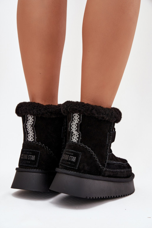 en daim Bottes de neige Féminin Avec des décorationsi Przeszyciami Big Star SS274372 couleur noire en daim Bottes de neige Féminin Avec des décorationsi Przeszyciami Big Star SS274372 couleur noire