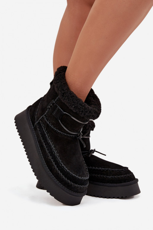 en daim Bottes de neige Féminin Avec des décorationsi Przeszyciami Big Star SS274372 couleur noire en daim Bottes de neige Féminin Avec des décorationsi Przeszyciami Big Star SS274372 couleur noire