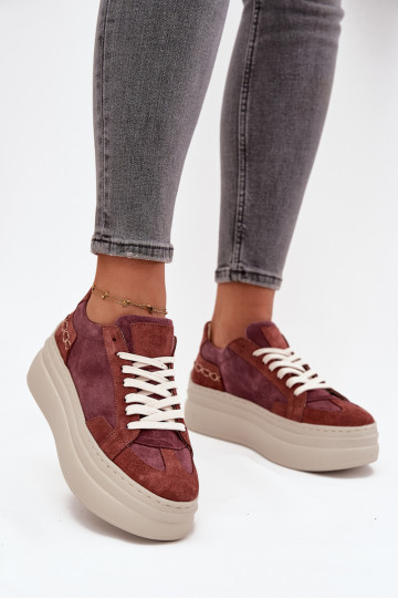 en daim Chaussures modèle baskets avec une plateforme Zazoo N1270S3 Couleur violette 2
