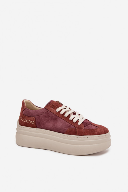 en daim Chaussures modèle baskets avec une plateforme Zazoo N1270S3 Couleur violette en daim Chaussures modèle baskets avec une plateforme Zazoo N1270S3 Couleur violette