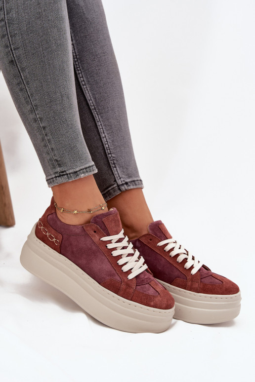 en daim Chaussures modèle baskets avec une plateforme Zazoo N1270S3 Couleur violette en daim Chaussures modèle baskets avec une plateforme Zazoo N1270S3 Couleur violette