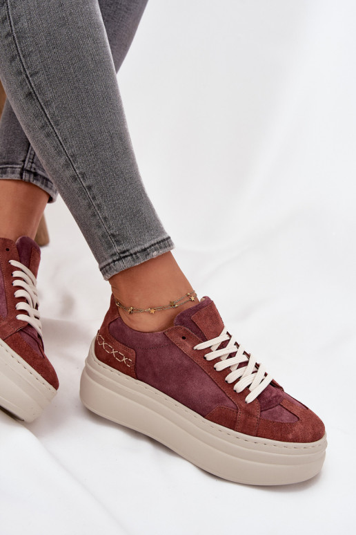en daim Chaussures modèle baskets avec une plateforme Zazoo N1270S3 Couleur violette en daim Chaussures modèle baskets avec une plateforme Zazoo N1270S3 Couleur violette