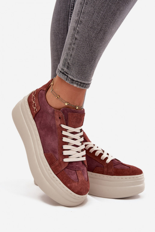 en daim Chaussures modèle baskets avec une plateforme Zazoo N1270S3 Couleur violette en daim Chaussures modèle baskets avec une plateforme Zazoo N1270S3 Couleur violette