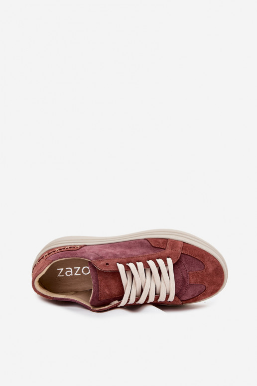 en daim Chaussures modèle baskets avec une plateforme Zazoo N1270S3 Couleur violette en daim Chaussures modèle baskets avec une plateforme Zazoo N1270S3 Couleur violette