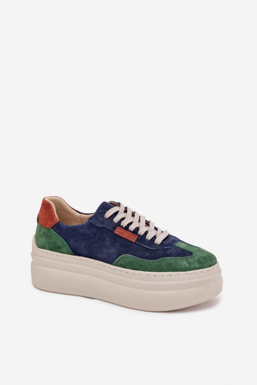 en daim Chaussures modèle baskets Féminin avec une plateforme Zazoo N1269S3 vert-bleu foncé en daim Chaussures modèle baskets Féminin avec une plateforme Zazoo N1269S3 vert-bleu foncé