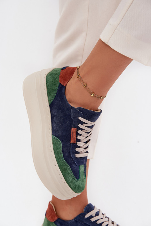en daim Chaussures modèle baskets Féminin avec une plateforme Zazoo N1269S3 vert-bleu foncé en daim Chaussures modèle baskets Féminin avec une plateforme Zazoo N1269S3 vert-bleu foncé