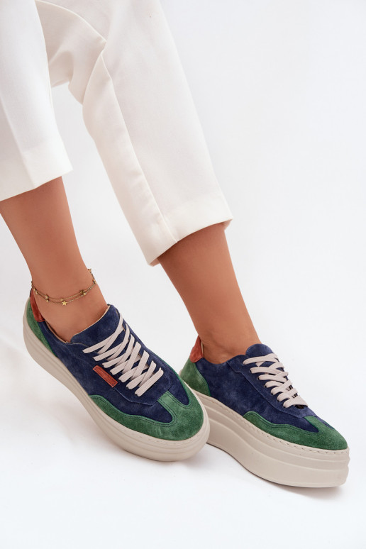 en daim Chaussures modèle baskets Féminin avec une plateforme Zazoo N1269S3 vert-bleu foncé en daim Chaussures modèle baskets Féminin avec une plateforme Zazoo N1269S3 vert-bleu foncé
