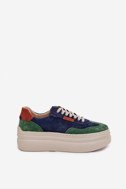 en daim Chaussures modèle baskets Féminin avec une plateforme Zazoo N1269S3 vert-bleu foncé en daim Chaussures modèle baskets Féminin avec une plateforme Zazoo N1269S3 vert-bleu foncé