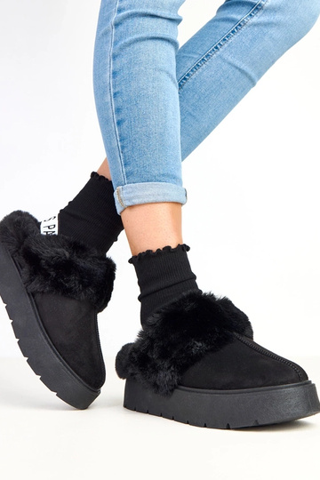 Bottes de neige courtes noires chauffées en fourrure Eija 2