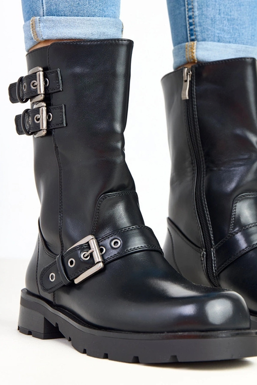 Bottines noires à plateforme avec... Bottines noires à plateforme avec...