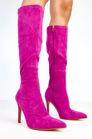 Bottines violettes à talons jusqu'au genou Brooke 2