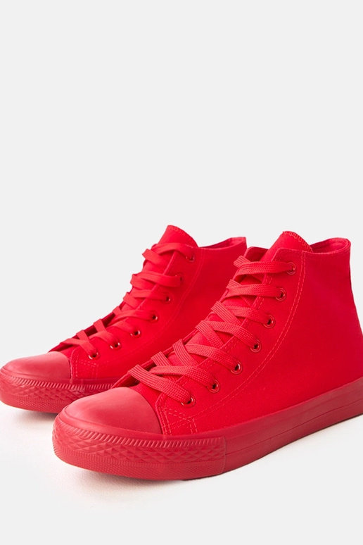 Baskets montantes rouges pour hommes...