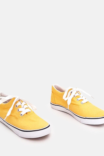 Baskets jaunes pour enfants avec lacets Bollis