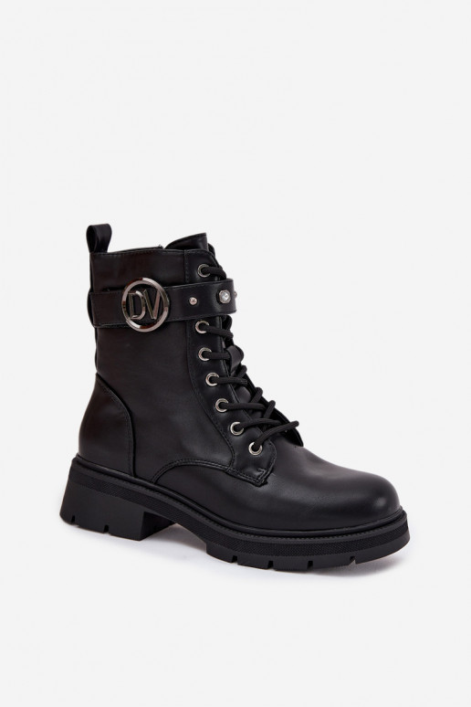 Bottes de travail pour femmes doublées avec détails décoratifs, couleur noire, Talyssa Bottes de travail pour femmes doublées avec détails décoratifs, couleur noire, Talyssa