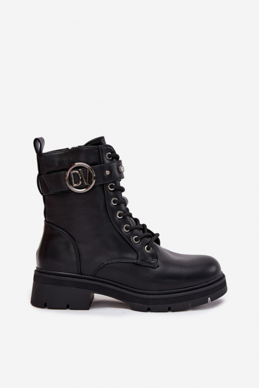 Bottes de travail pour femmes doublées avec détails décoratifs, couleur noire, Talyssa Bottes de travail pour femmes doublées avec détails décoratifs, couleur noire, Talyssa