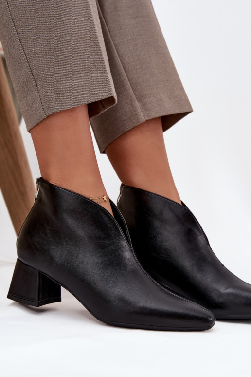 Bottines pour femmes noires avec talons en cuir écologique Rylina