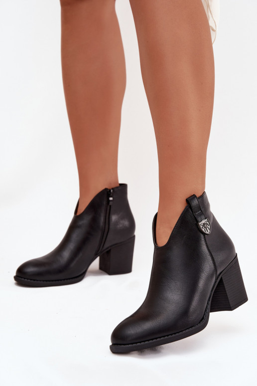 Bottines pour femmes en simili cuir noir, isolées Talienne