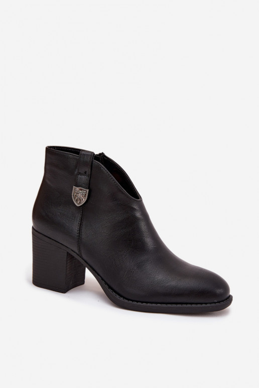 Bottines pour femmes en simili cuir noir, isolées Talienne