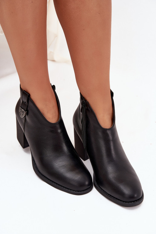 Bottines pour femmes en simili cuir noir, isolées Talienne