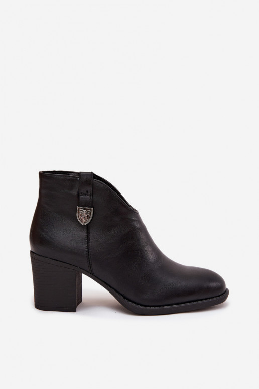 Bottines pour femmes en simili cuir noir, isolées Talienne