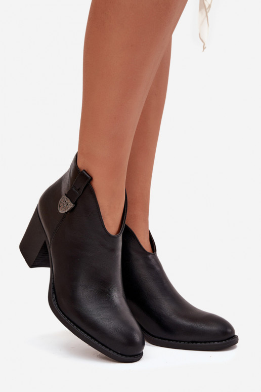 Bottines pour femmes en simili cuir noir, isolées Talienne