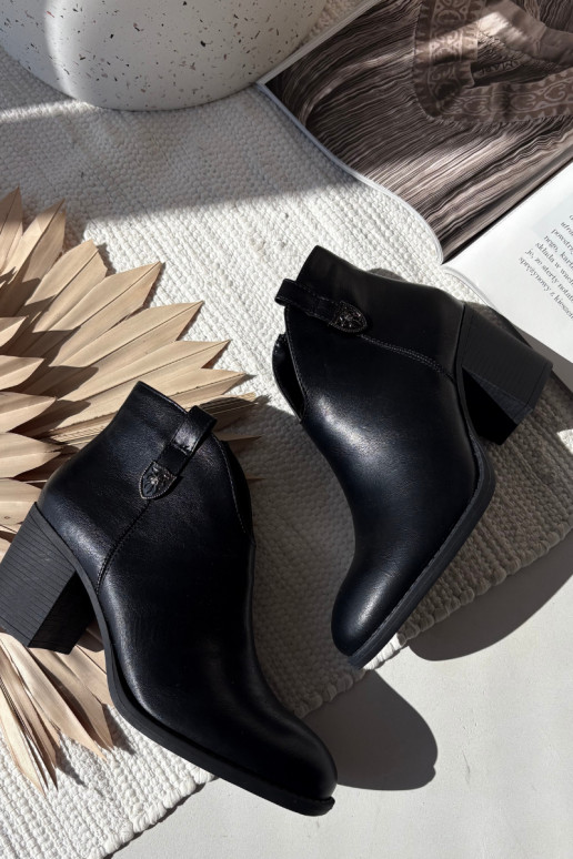 Bottines pour femmes en simili cuir noir, isolées Talienne