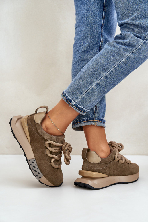 en daim Chaussures modèle baskets Féminin avec une plateformeGrubym Laçagem Artiker 54C1466 marron