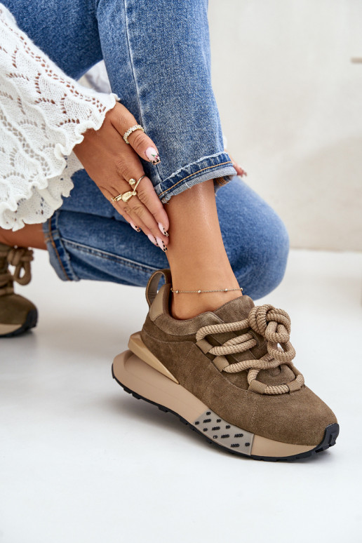 en daim Chaussures modèle baskets Féminin avec une plateformeGrubym Laçagem Artiker 54C1466 marron