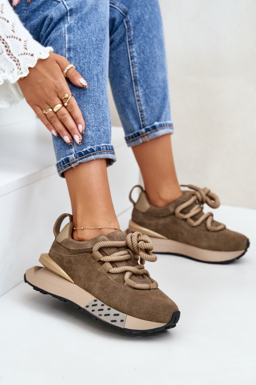 en daim Chaussures modèle baskets Féminin avec une plateformeGrubym Laçagem Artiker 54C1466 marron