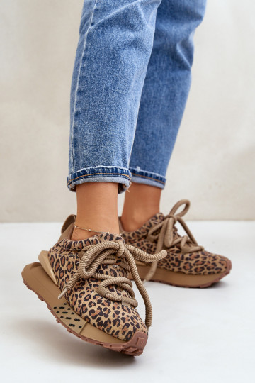 en daim Chaussures modèle baskets Féminin avec une plateformeGrubym Laçagem avec des motifs en fourrure de léopard Artiker 55C01 2