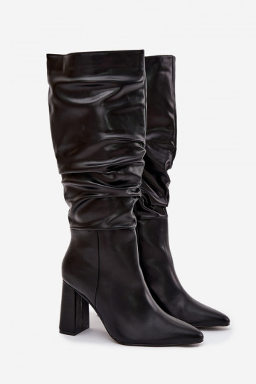 réchauffer bottes pour femmes avec des talons Avec des volants couleur noire Dariane