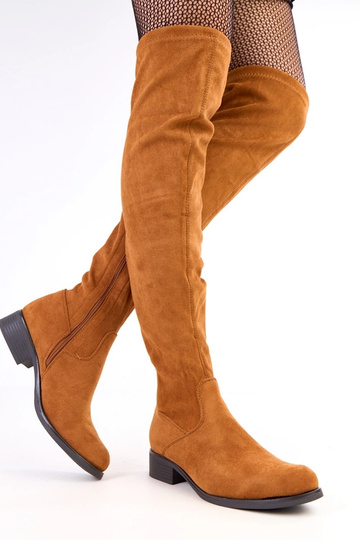 Bottes longues marron à semelle plate Heloren 2