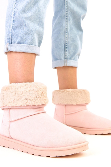 Bottes de neige roses avec fourrure sur plateforme Meggi